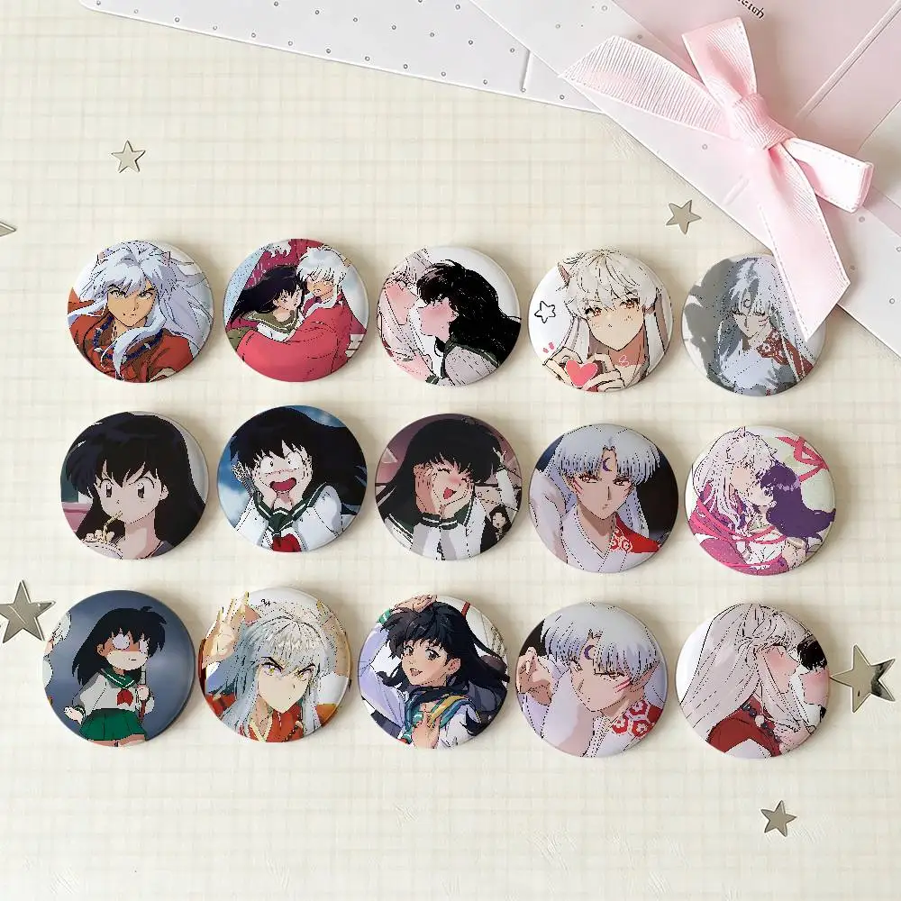Anime I-Inuyasha Badges Tinplate Soft Button Pin Brooch Metal Badge Custom Jewelry Accessories Hat Bag Lapel