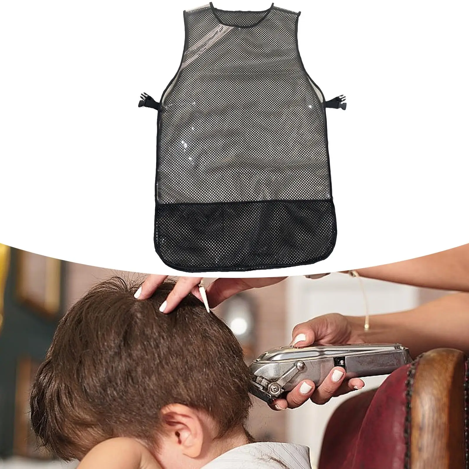 Barber Hairstylist Apron Breathable Mesh Back Pet Grooming Apron for Garage