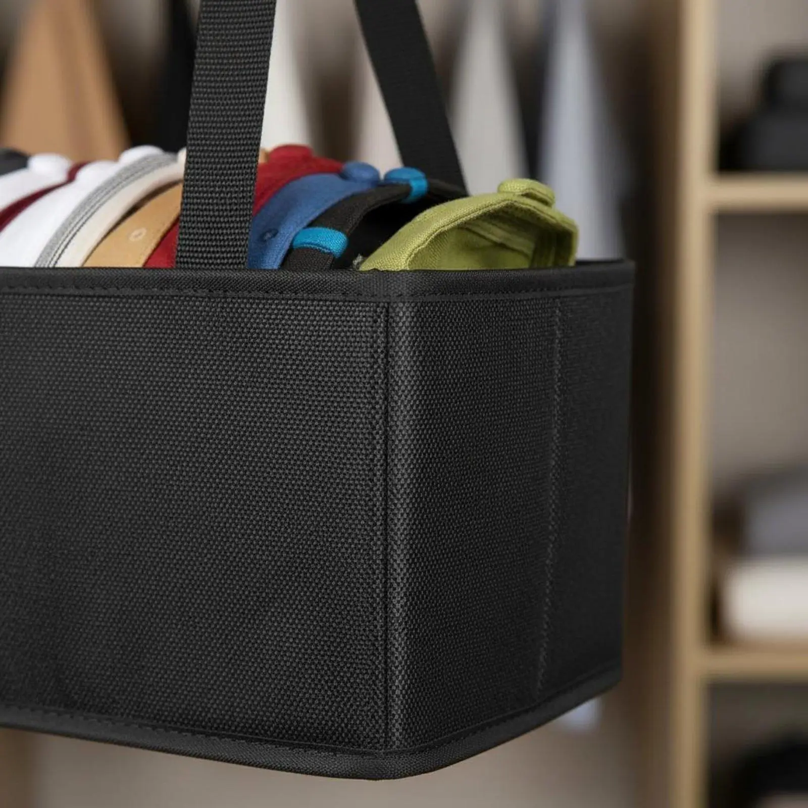 Hanging Hat Organizer Multi-Functional Baseball Cap Holder Space Saving Wardrobe Hat Holder for Dorm Room