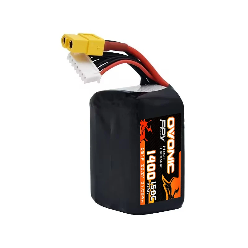 Batería Lipo OVONIC 1400mAh 6S 22.2V 150C XT60 para dron de carreras - imagen 3