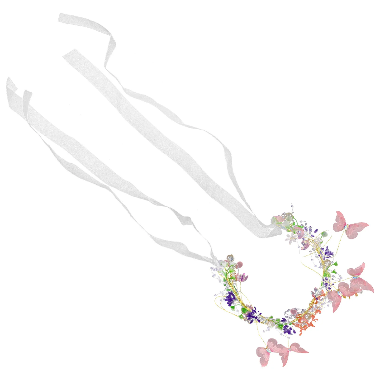 

Crown Head Wreath for Butterfly Flower Crown Hairpiece Style Natural Elegant Look for Stage Performance Flower
