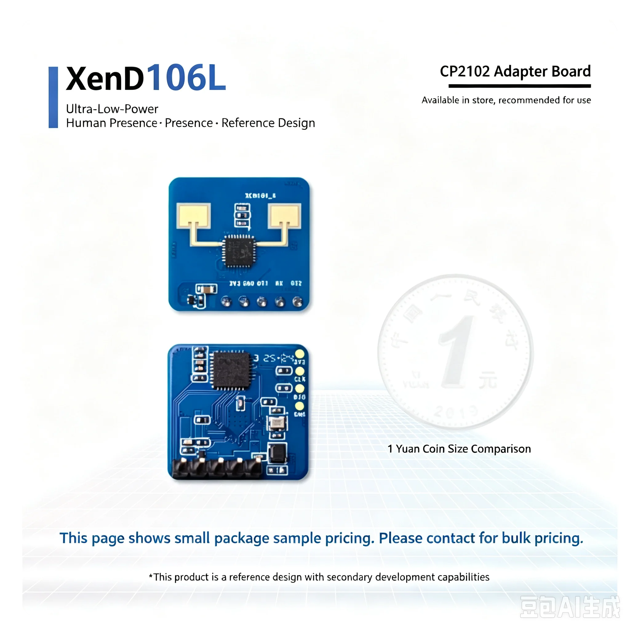 1pcs XenD106L Silicon Micro Battery Powered Life Existence 24G Millimeter Wave Radar Sensor