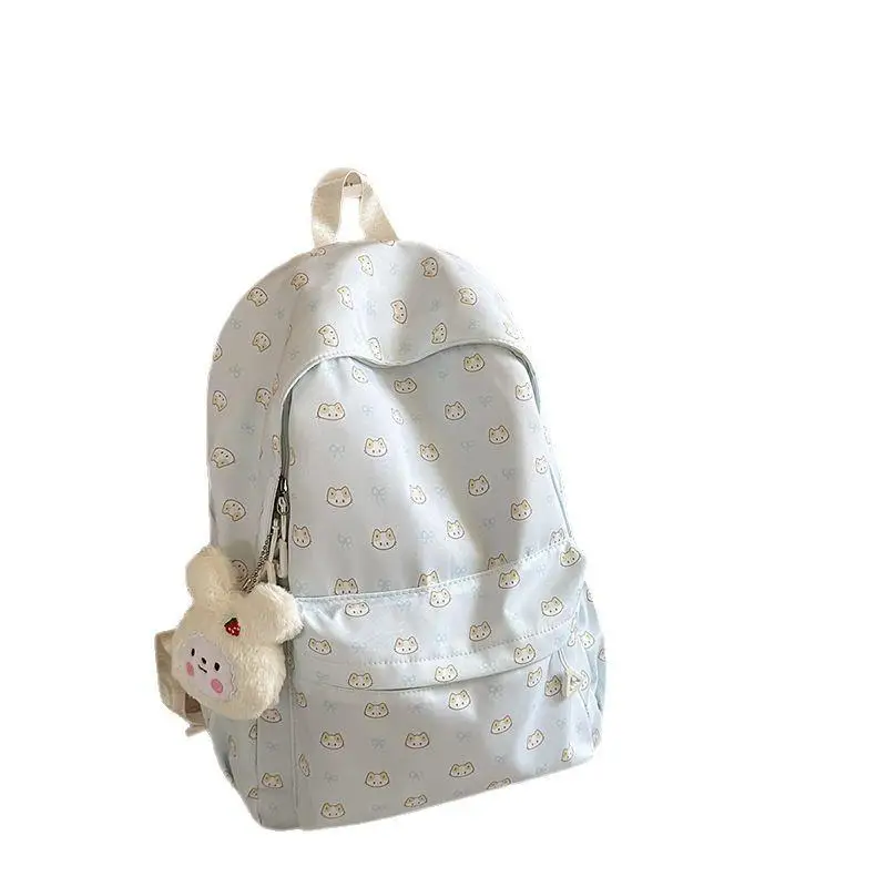 Cute  Knot  Dog Backpack School Bag for Junior High And College Students Soft Japanese Style Dual Shoulder Bag