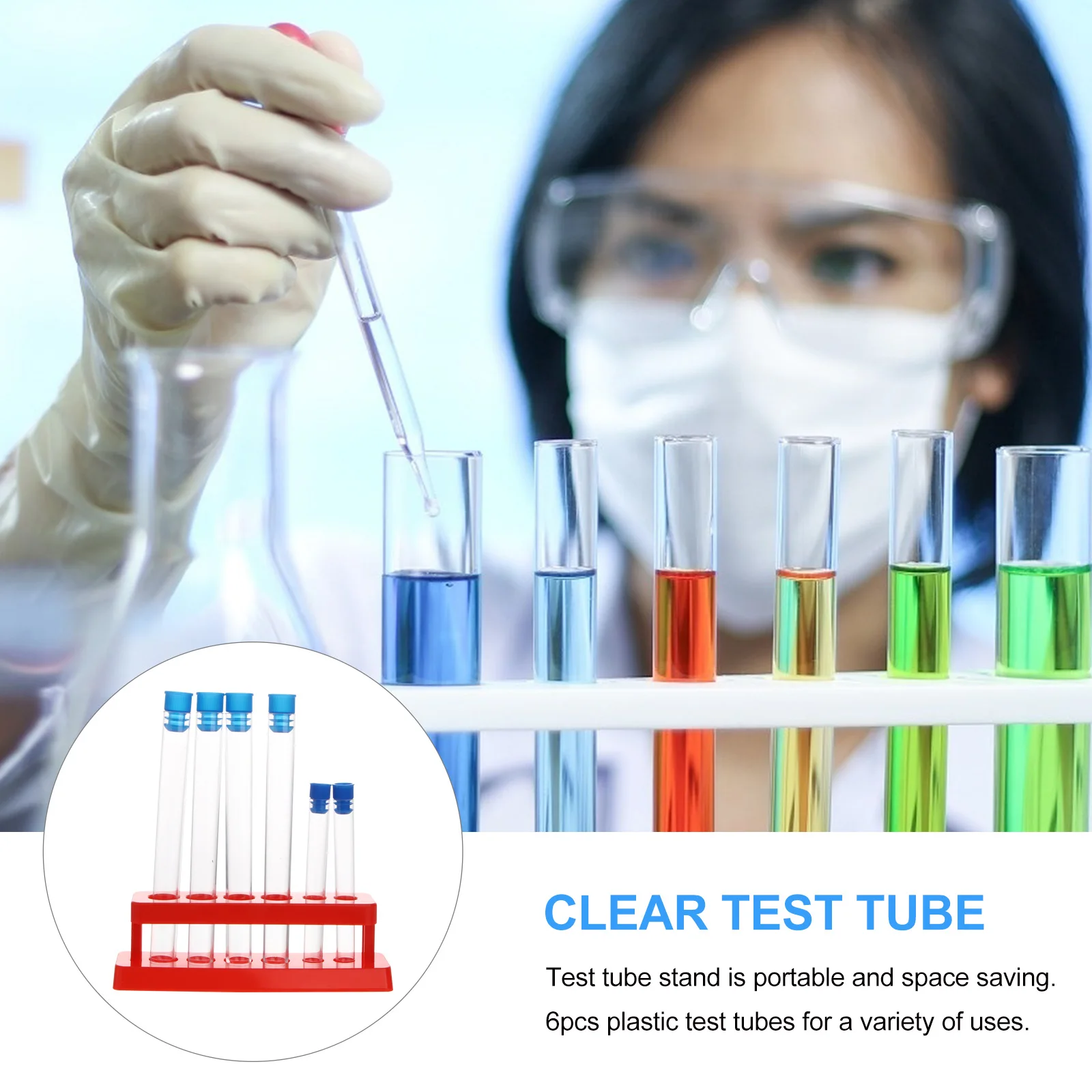 

Scientific Test Tubes With Plug Resistant Experiment Rack Set For School Laboratory Storage Holder Stand