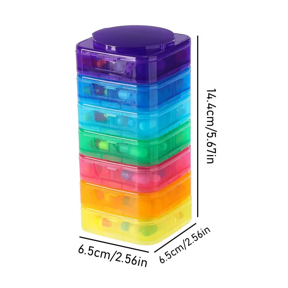 Pill Organizer Travel Pill Case 7pcs Pill Box Organizer Set Compact Modular Weekly Medication Container Detachable