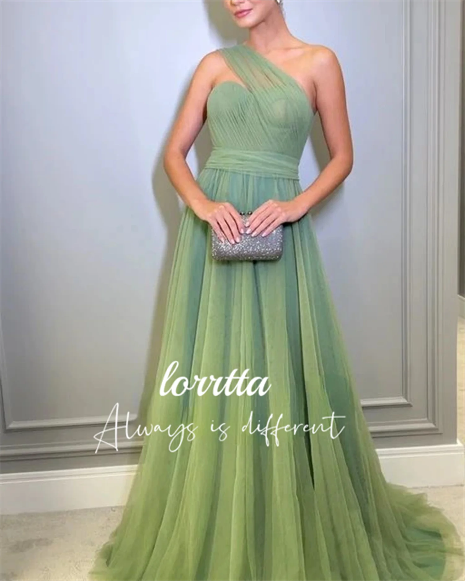 

Lorrtta Modern Evening Dress Green One Shoulder Sleeveless Prom Dress Sweetheart فساتين مناسبة رسمية Dresses الحفلات طويلة سهره