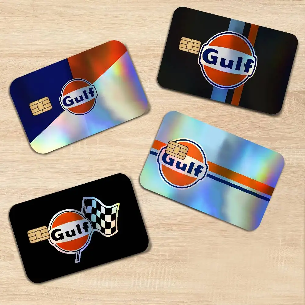 G-Gulf Racing Car logo Luxury Laser Bank Card Stickers Shiny Reflective DIY Card Decoration
