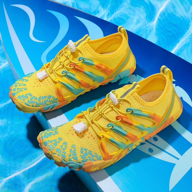 HKDQ Mannen Vrouwen Waterschoenen Big Size 46, Mannelijke Sneakers met Vingers Ademend Mesh Rubberen Zool Sneldrogend Strand Aqua Schoenen Vrouwen