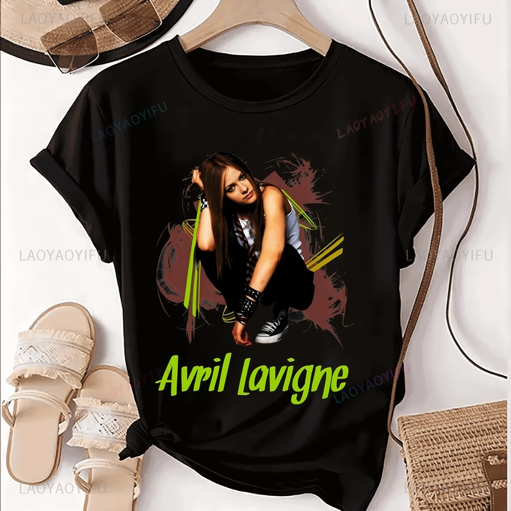 Pop Punk Princess Canadian Singer Avril Ramona Lavigne Printed T-shirt Pop Unisex Shirt Graphic Oversized T-shirt