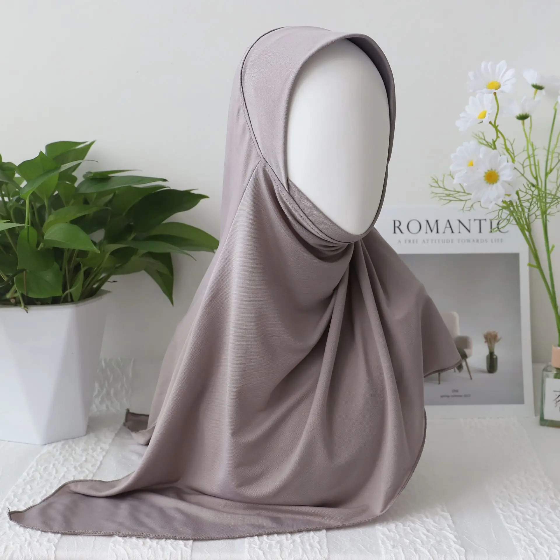 Cristal Hijab Cânhamo para Mulheres Muçulmanas, One Piece Amira, Turbante Instantâneo, Lenço Árabe, Islam Pray Hijabs, Xaile, Niqab Head Wrap