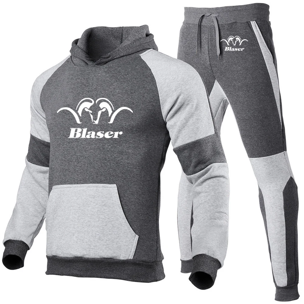 Blaser Overdose Rifle Set pour hommes, Sweat à capuche et pantalon assortis, Imprimé populaire, Documents de mode, Marque, Printemps, Automne, Nouveau, Ensemble 2 pièces, 2024