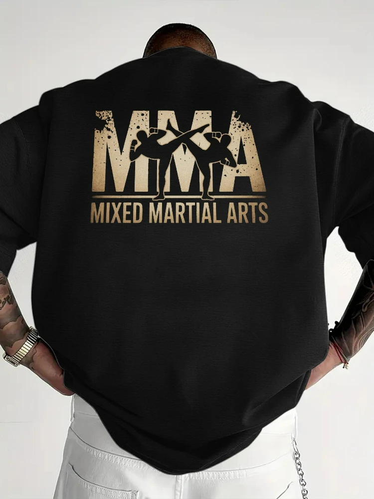 MMA Training-Combat Graphic design-100% cotton summer O-neck short sleeve casual printed men's T-shirt.