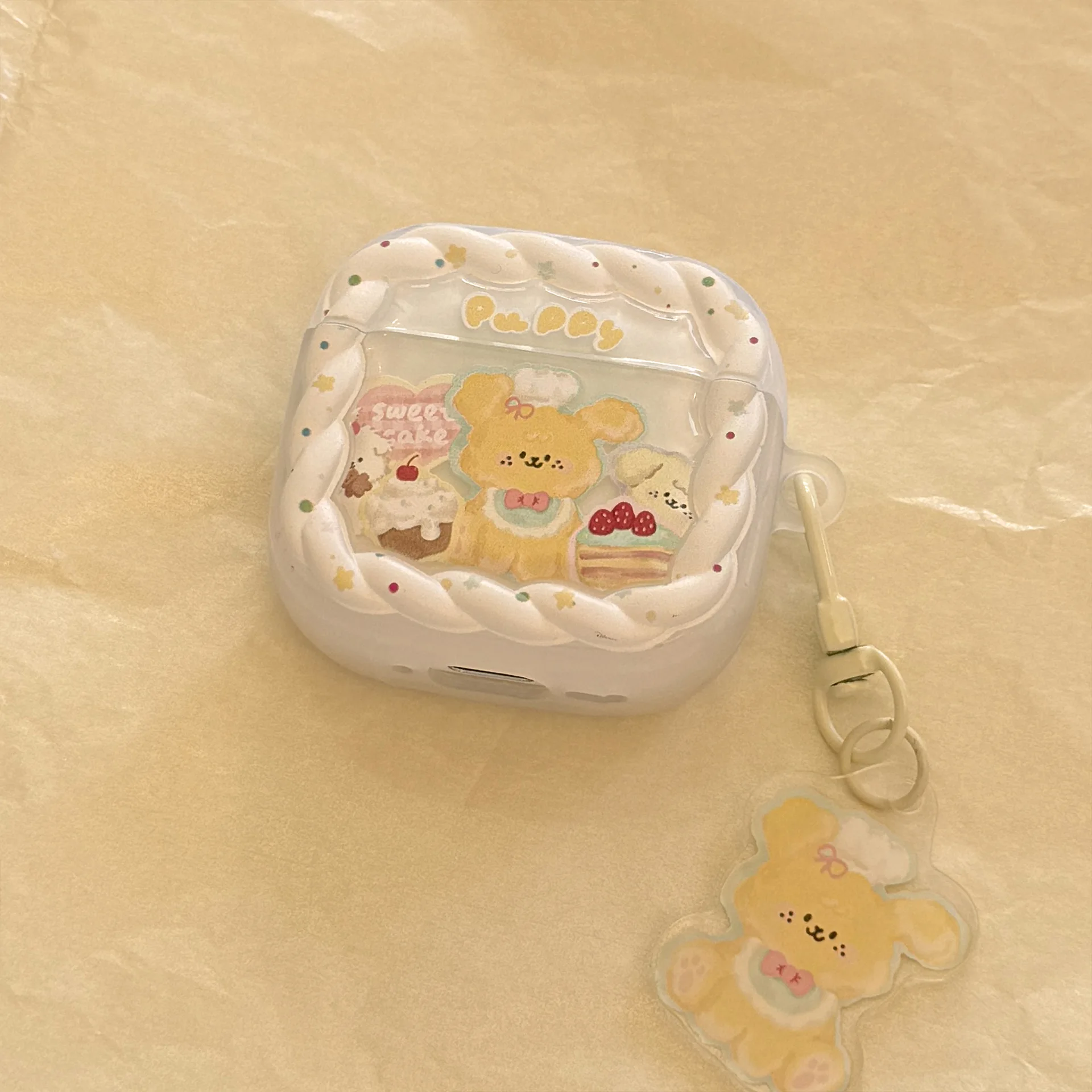 Dessert Dog with Pendant Suitable for Apple Airpods Pro 3 Protective Cover 1/2 Bluetooth Earphone Cover 3rd Generation Matte 4