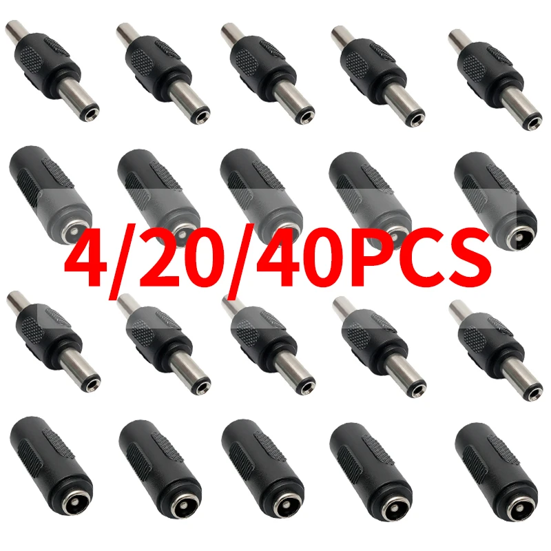 4/20/40 Stück 5,5 x 2,1 mm Gleichstrom-Verlängerungskabel – 12 V 2 A Stecker auf Buchse/Buchse auf Stecker-Adapter für CCTV-Kamera, Sicherheitssystem