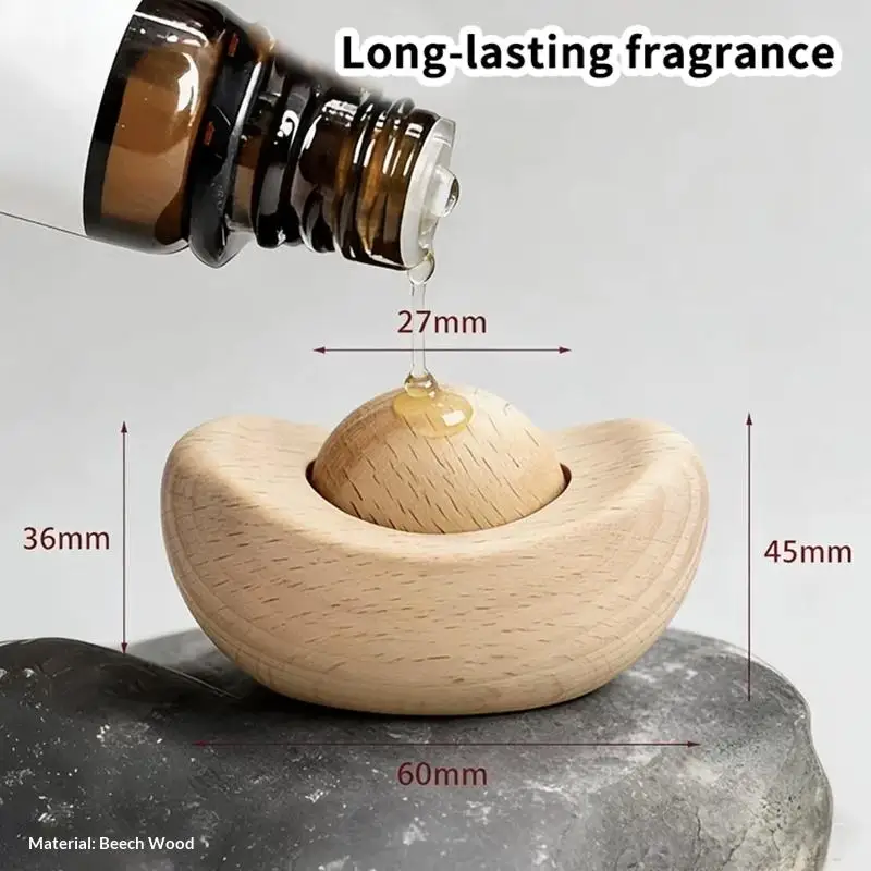 Creative Lucky Ingot Scented Wooden Desktop/Car: Air Freshener Ornament Handheld Aroma Diffuser