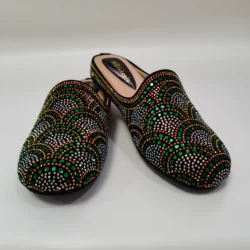 Women Sandals Rhinestone Shoes Flat Heels Muller Shoes Women Sequins Sandals Good Quality Beach Slippers F605-1