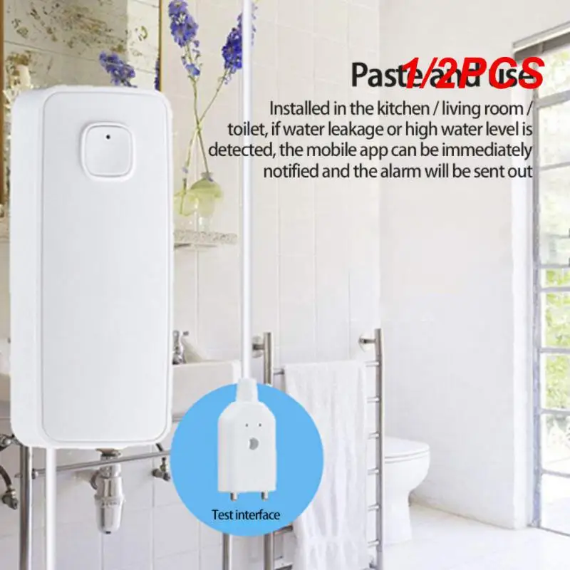 

1/2PCS CoRui Water Level Leakage WIFI Water Leak Sensor Detector Alarm Overflow Security System Smart Leven Klep 80dB Alarm