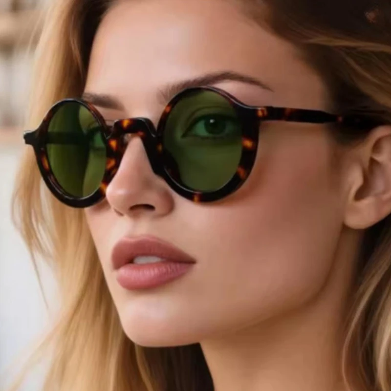 Europäische und amerikanische neue Modell-Sonnenbrille mit rundem, individuellem Kleinrahmen – High-End Retro Punk Sonnenbrille für Damen und Herren mit UV-Schutz