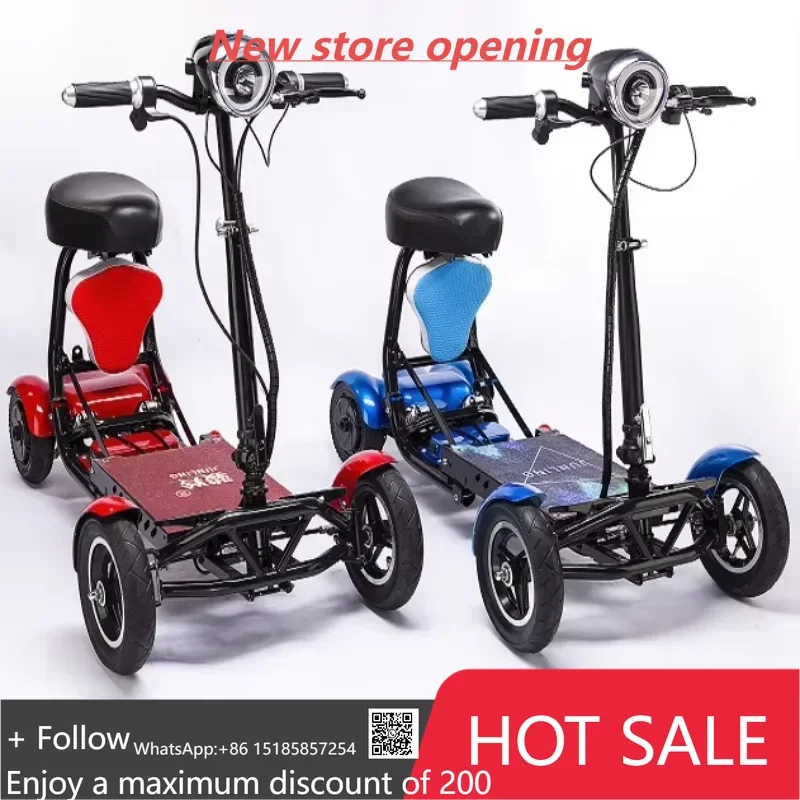 高齢者向け折りたたみ式 4 輪電動モビリティ スクーター – 250W、ポータブル トラベル スクーター