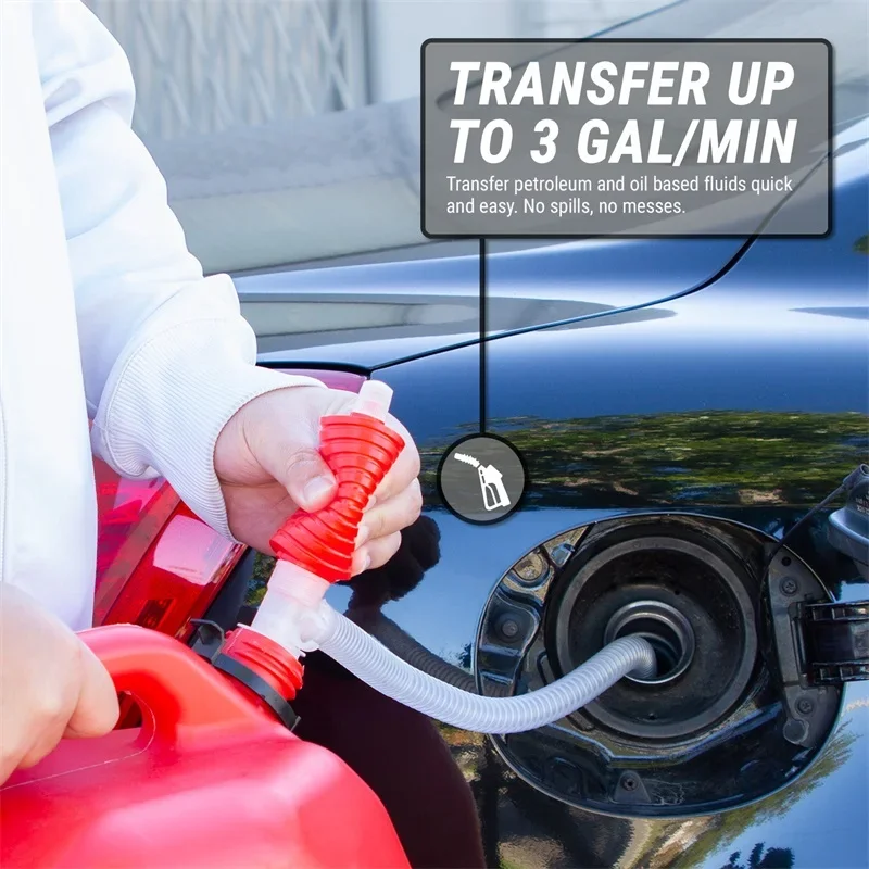 New Car Manual Siphon Pump Hose Portable Car Fuel Truck Fuel  Diesel Water Chemical Liquid Transfer Sucker Pump Tool