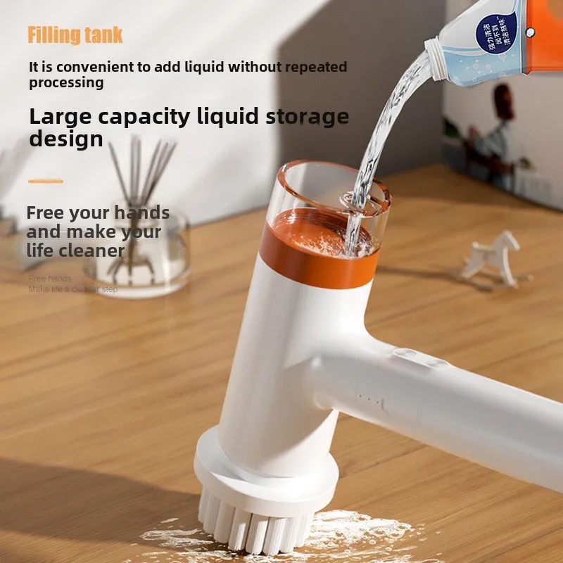 

Cordless Handheld Kitchen Bathroom Gap Brush Rechargeable Automatic Electric Spin Cleaning Scrubber Brush Replaceable Brush Head