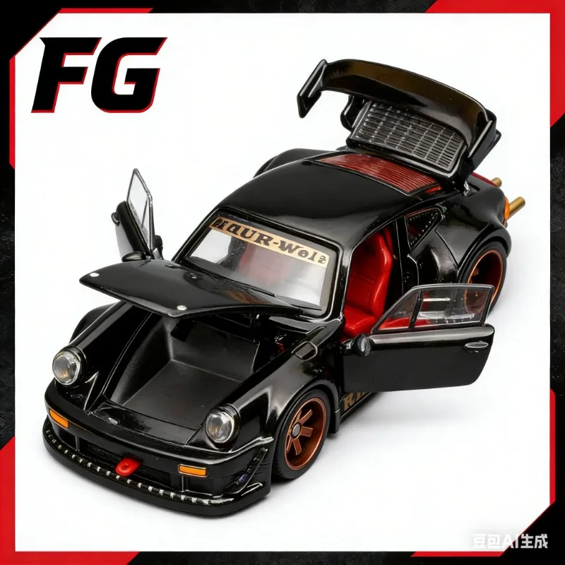 

Модель автомобиля FG 1:64 930 RWB Wide-body Modified, черная, с полностью открывающимися элементами, из литого сплава, коллекционный предмет для взрослых, игрушка для мальчиков