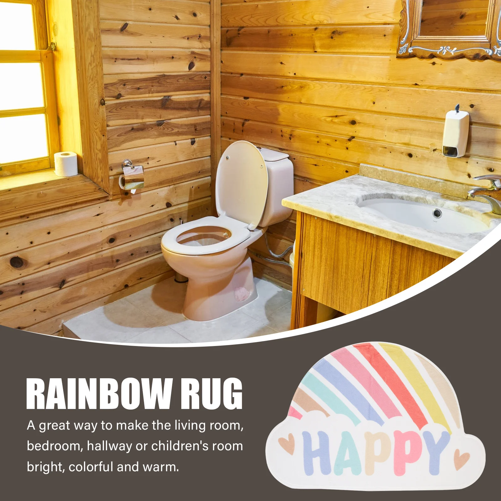 

Anti-Skid Rainbow Door Mat Polyester Non-Slip Indoor Floor Mat Bathroom Carpet Cartoon Entrance Doormat Bright Colorful