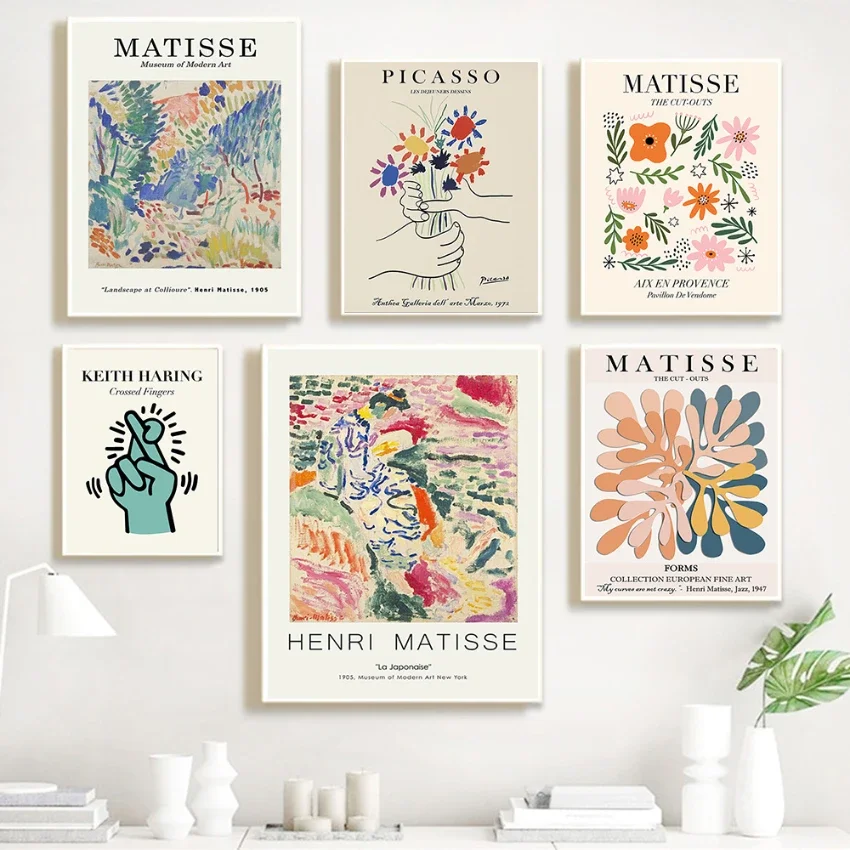 حائط لوح رسم صورة فنية ماتيس المشارك المشهد زهرة المشارك وصناعة الطباعة الشمال غرفة المعيشة ديكور المنزل #2