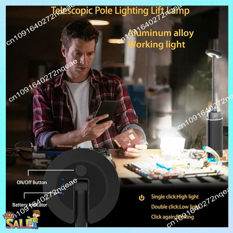 

N08R Portable Camping Lantern Telescopic LED Work Light USB Rechargeable Outdoor Fishing Tent Emergency Lamp With Tripod