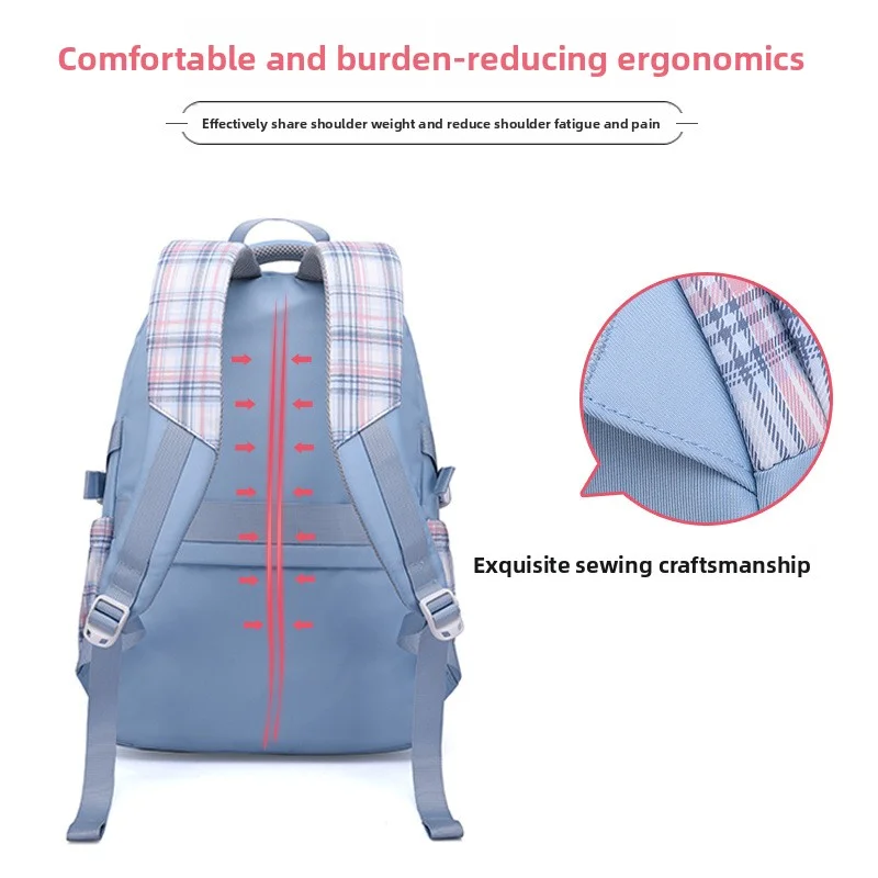 Large Capacity Dual-Shoulder Backpack Wear-Resistant Scratch-Proof Water-Resistant Student Schoolbag