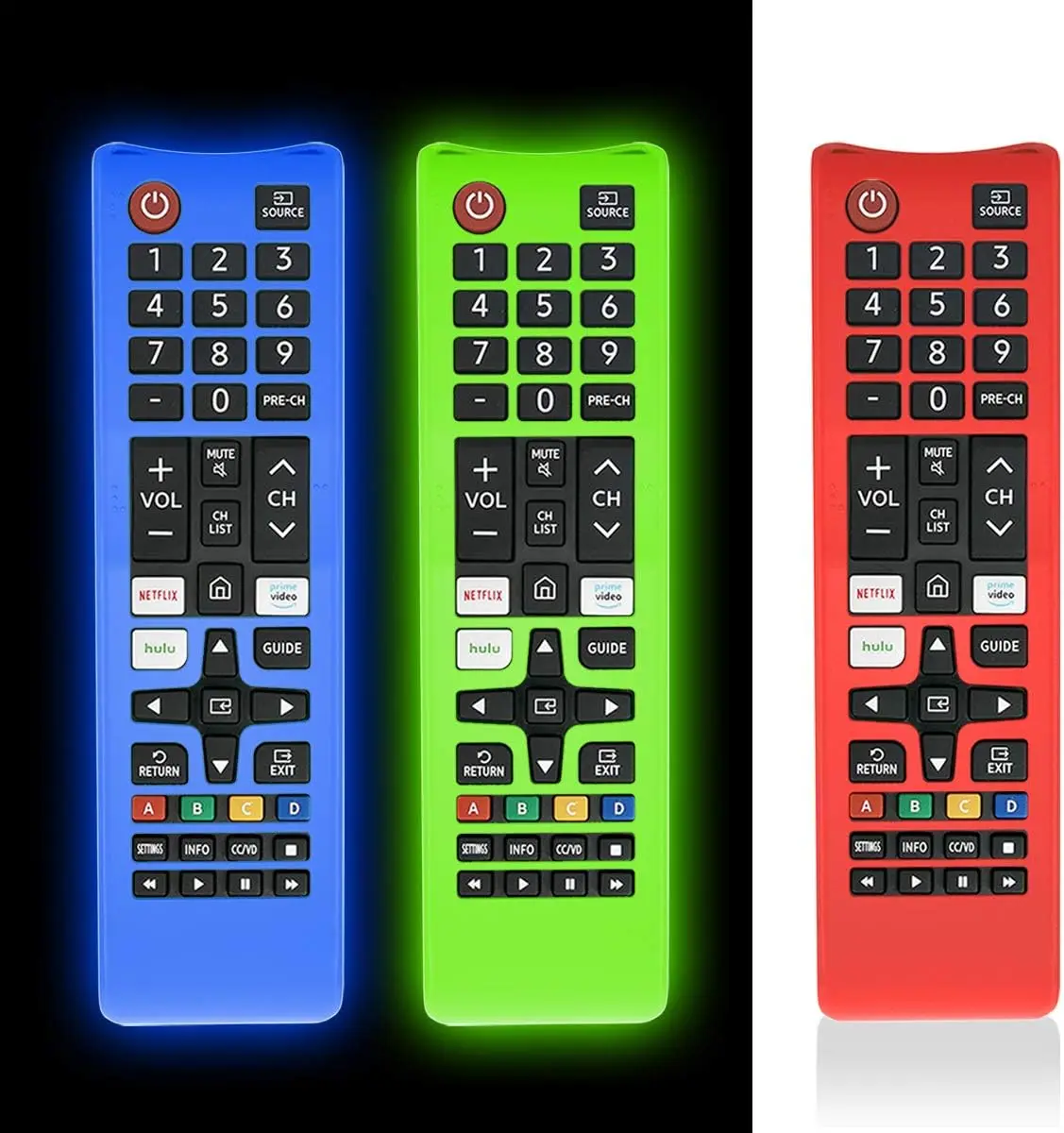 

3 Pack Silicone TV Remote Cover for Samsung Smart Remote, Anti-Slip Shockproof Glow in Dark