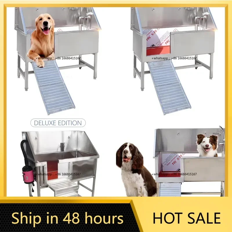 Cheap Pet Grooming Equipment Sliding Doors Increased Capacity Design Pet Spa Tub Dog Grooming Bathtub