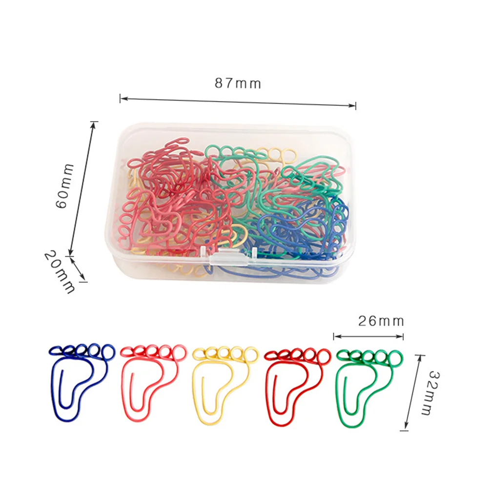 足の形のドキュメント分類オーガナイザー、小さな足のペーパークリップブックマーク、レタークリップ、足跡、オフィス