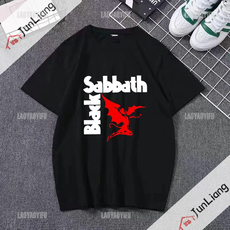 Black Sabbath T-shirts for Women Heavy Metal Rock Unisex Streetwear Women's T-shirt Harajuku Men's Clothing Tops Goth Clothes