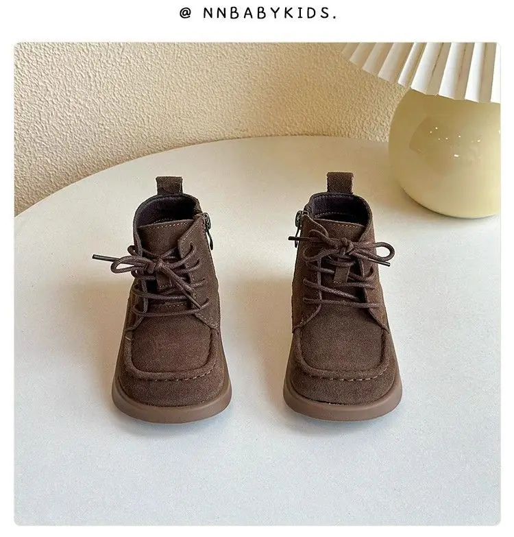 Schuhe für kleine Jungen, modische Kinderstiefeletten, Kinder-Lederschuhe, 1-6 Jahre, Baby-Stiefeletten, Mocha, Nude, braune Kaffee-Stiefeletten – Detail 10