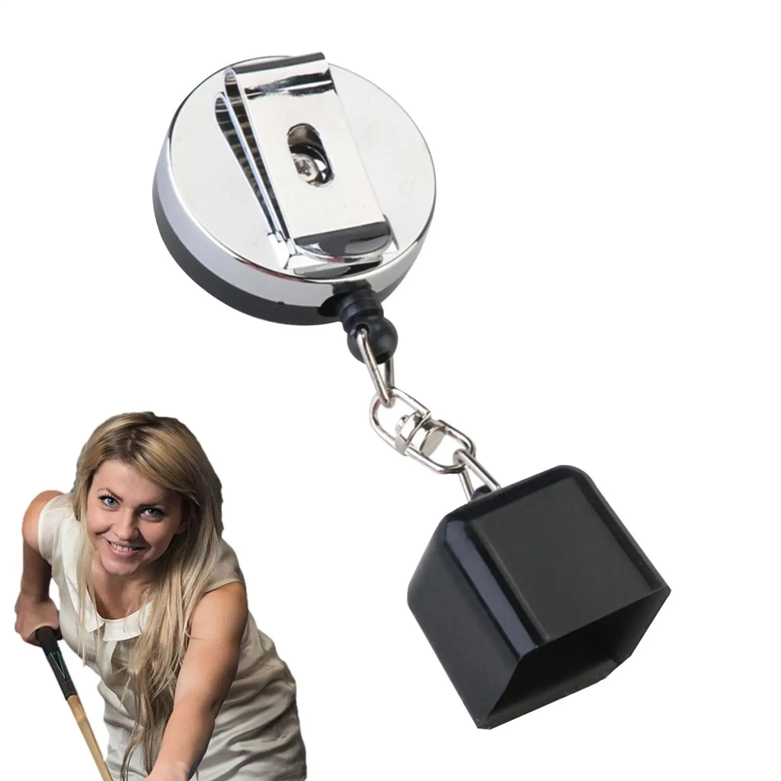 

Pool Chalk Holder Retractable Pool Cue Chalk Case Key Chain Mini Anti Lost Chalks Carrier with Belt Clip