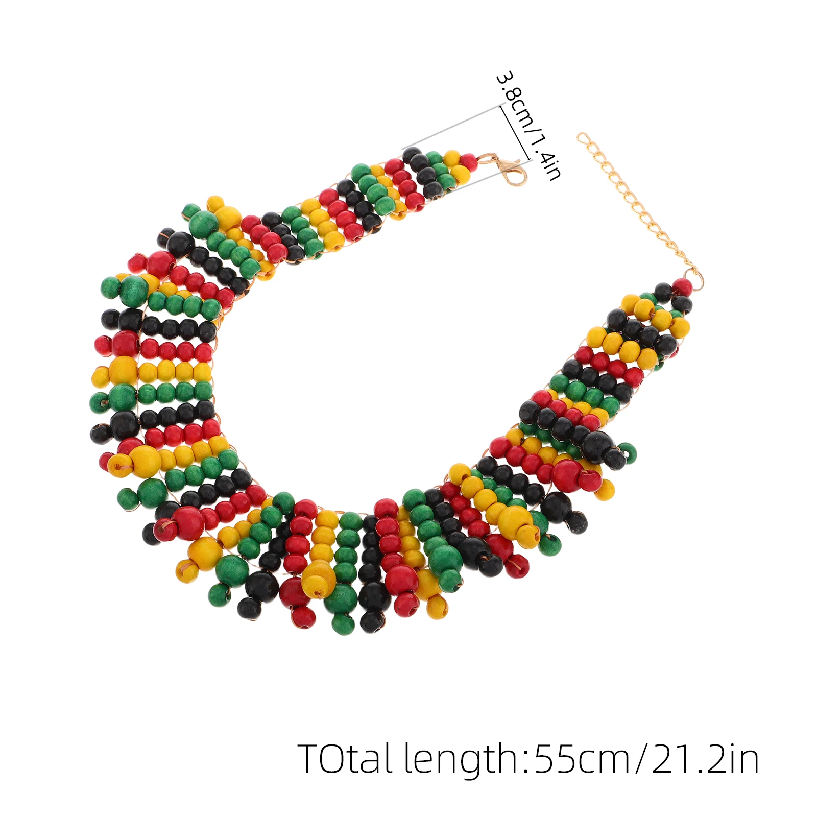 Африканское деревянное ожерелье из бисера ручной работы, многослойное тканое красочное колье, этнические украшения для женщин, длинная цепочка из бисера, вечеринка в стиле бохо