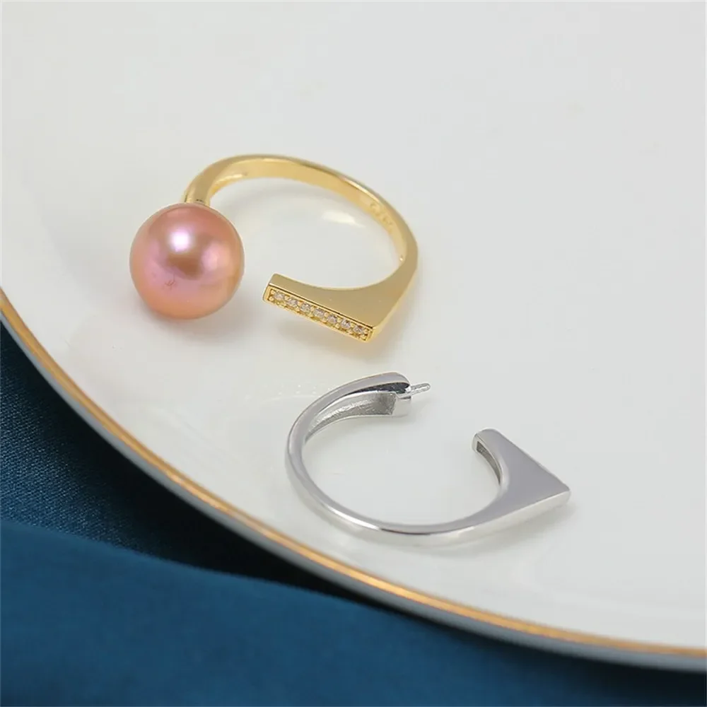 Solid S925 Sterling Silver Pearl Ring Settings Findings & Accessories  for Jewelry Making Bulk Wholesale Craft Supplies No Pearl