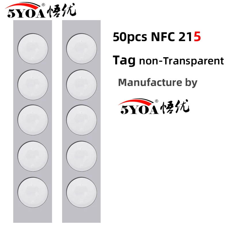 Ntag215 Self-adhesive NFC Lable Tag Sticker 13.56MHz ISO14443A White Universal 215 RFID Phone Available Adhesive Label