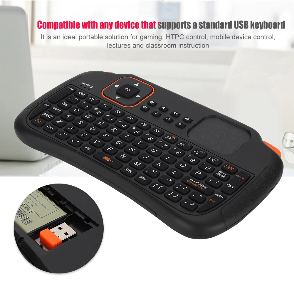 2.4G Wireless Keypad for  Remote Control 83-Key USB Mini Keyboard with Touchpad Mini Keyboard USB Keypad Wireless Keypad