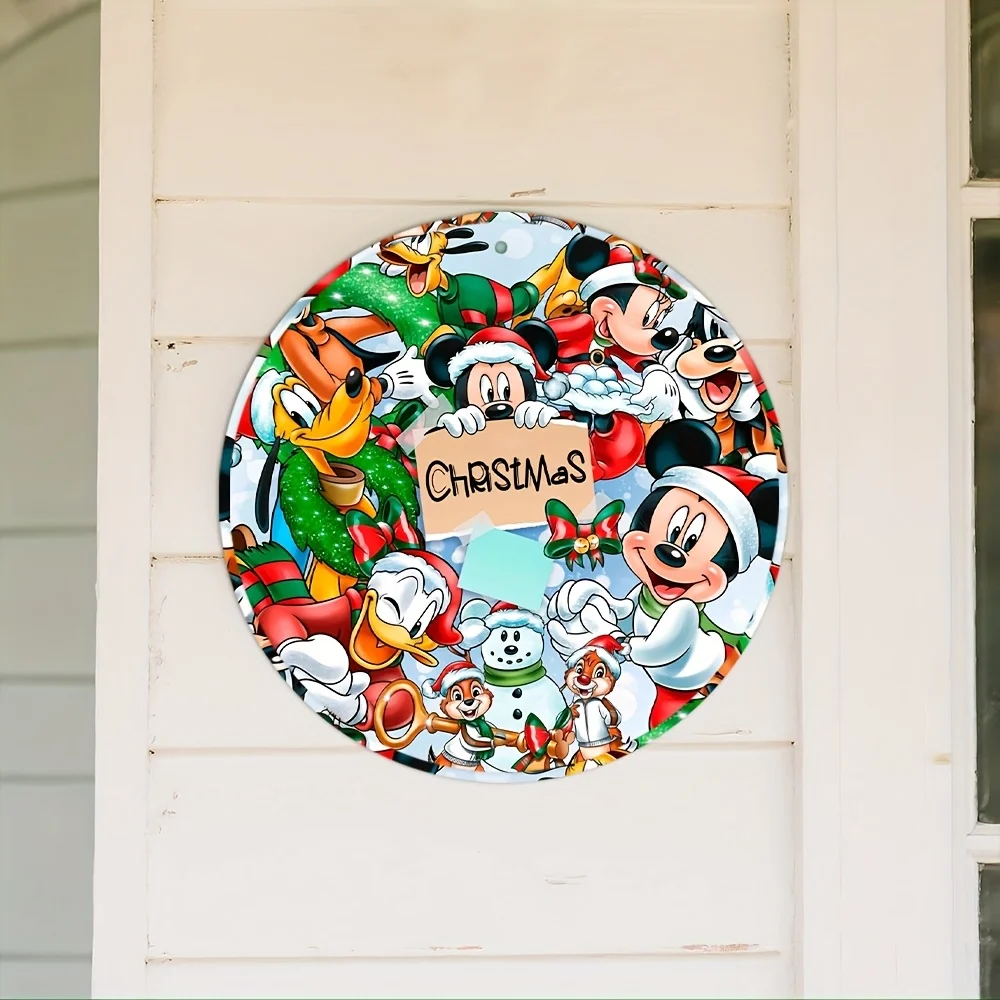 شخصيات الرسوم المتحركة للفيلم الكلاسيكي دونالد داك، لافتة ألومنيوم مستديرة رائعة، لوحة فنية جدارية من الألومنيوم المعدني المستدير، جدار #5