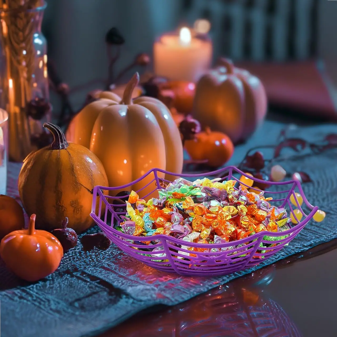 1/3 Stück Halloween-Süßigkeitenschale Spinnennetz Süßes oder Saures Schale Halloween-Dekorationen für Spukhaus Tisch Schreibtisch Party-Deko – Detail 5