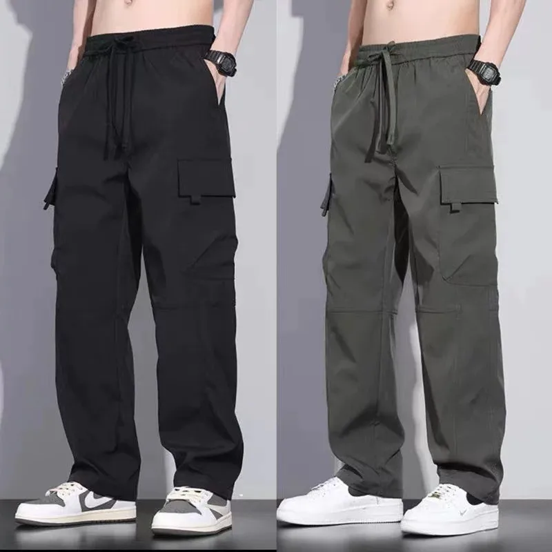 Spring Autumn Men's Straight Leg Workwear Trousers Durable Outdoor Construction Site Labor Protection Casual Pants