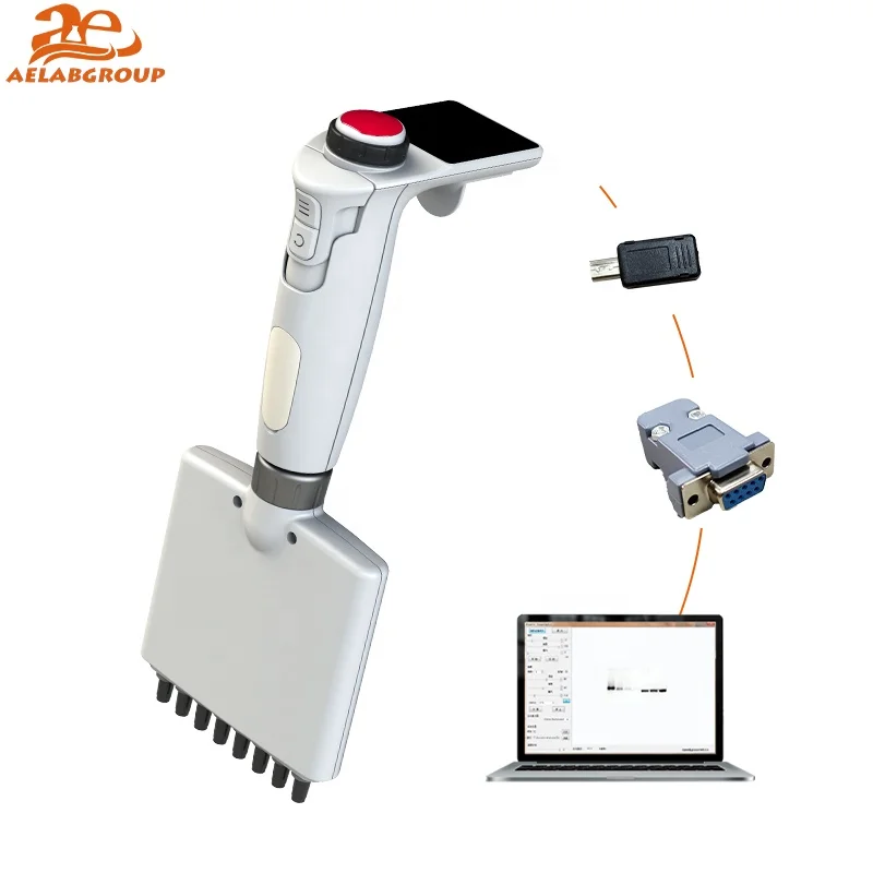 

AELAB Laboratory LCD Display Automated OEM ODM PC Online Control Pipette Customized Protocol Of Electric Pipette