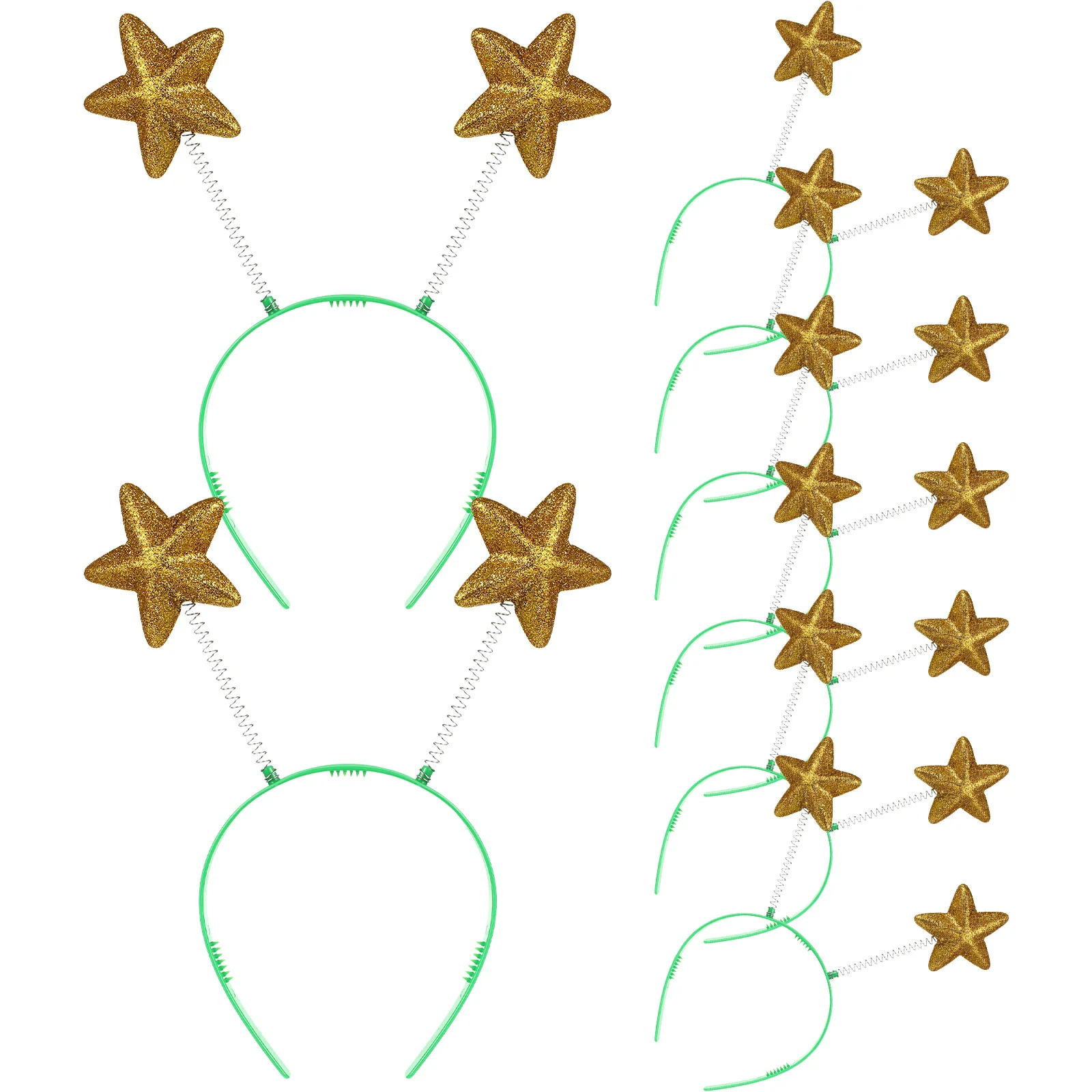 8 個スパンコール付きスターヘッドウェア五芒星ヘアフープガールズパーティーコスプレヘッドドレスプラスチックフォーム耐久性のあるヘアアクセサリー写真小道具