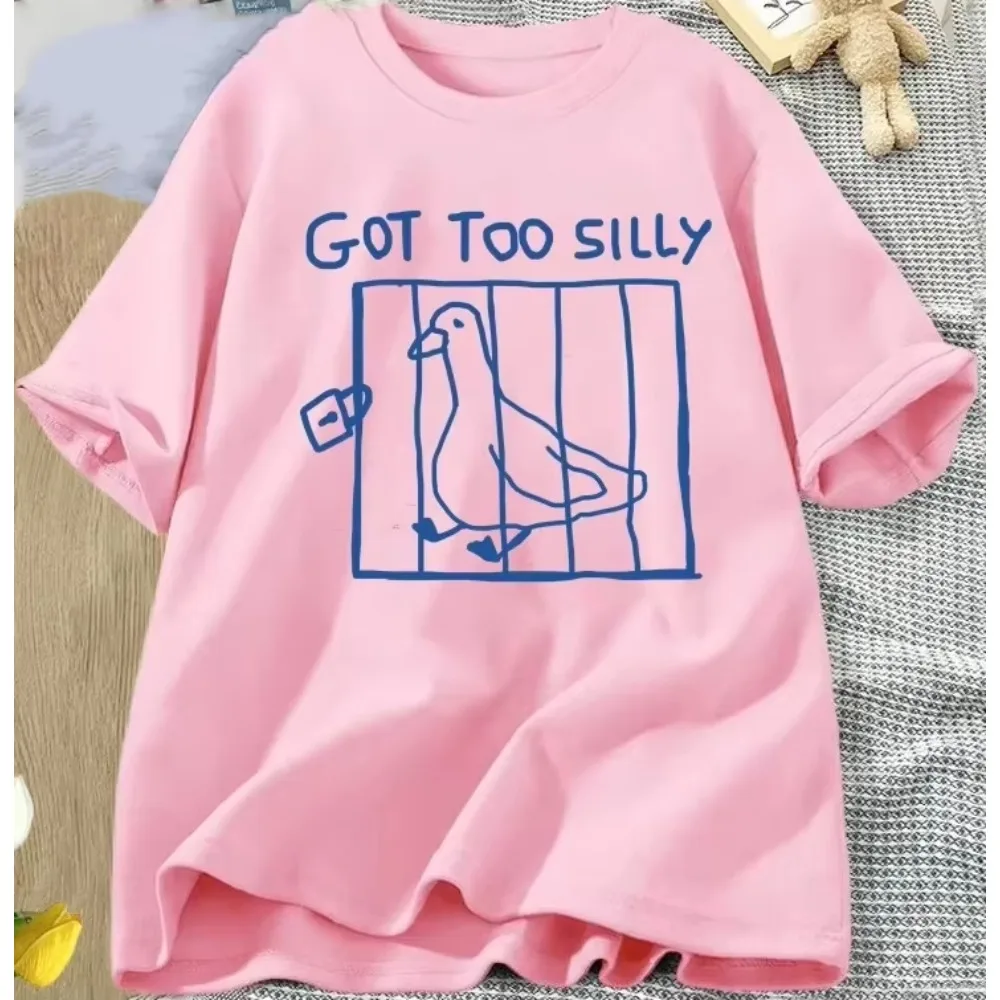 Got Too Silly T Shirt Women Harajuku Funny Silly Goose T-shirt Casual Women's Streetwear Clothes Harajuku Short Sleeve Casual