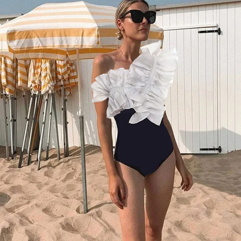 One Piece Swimsuit For Women One-piece Swimsuit Lace Mesh Splicing Hot Spring Vacation Hepburn Style Swimsuit