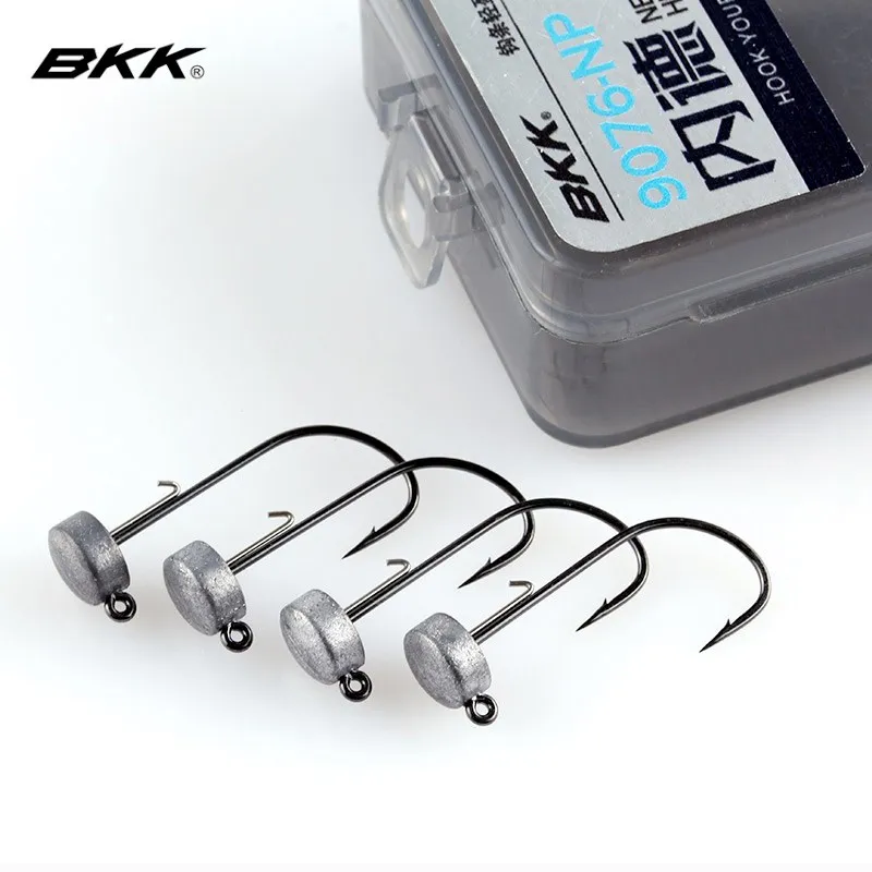 BKK 9076-NP 12pcs Ned Rig Jig Head Fishhooks Fishing Anti-drop Barb Hooks for Soft Silicone Bait Fishing Hooks For Bass