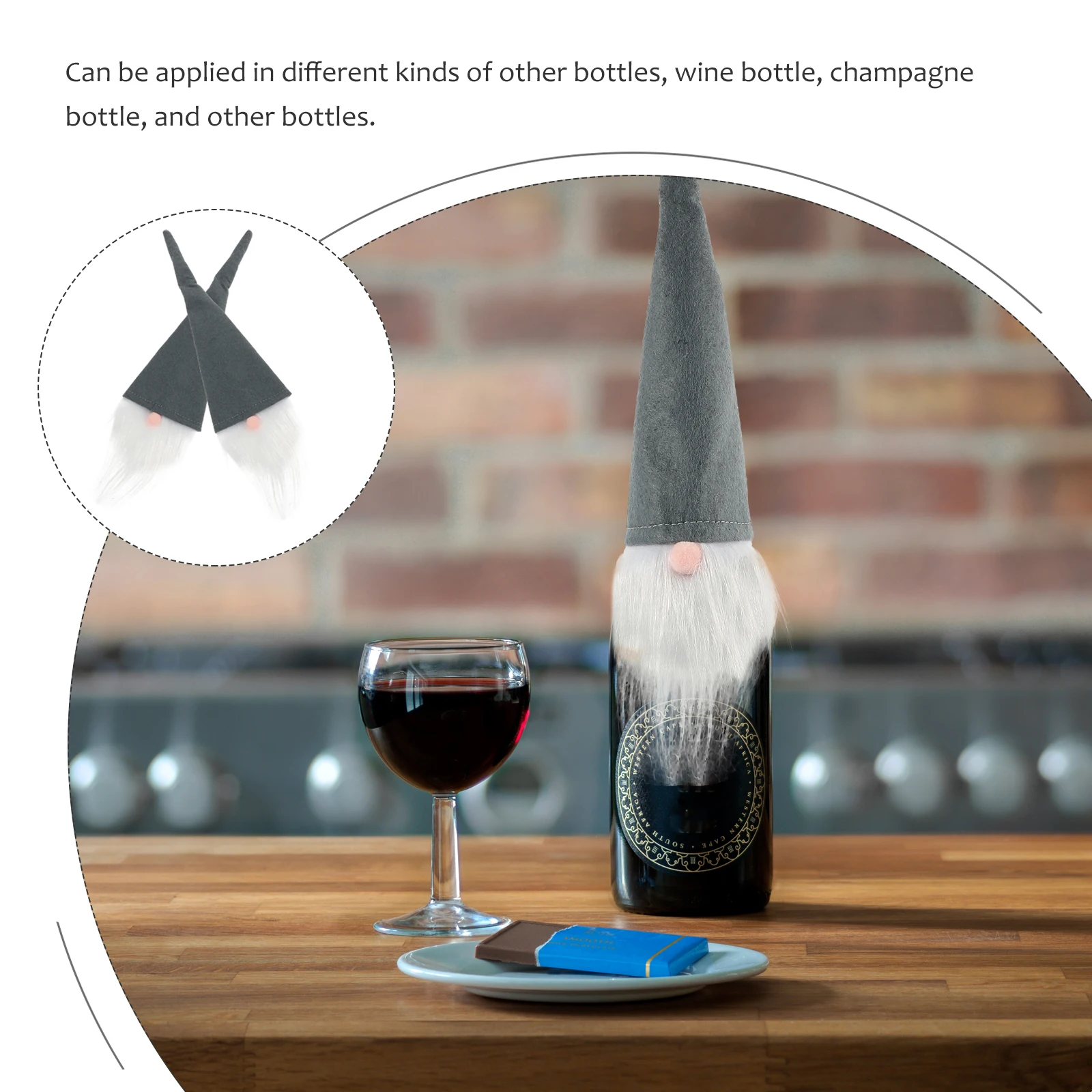 

6Pcs Xmas Wine Bottle Covers Gnome Design Party Cutlery Holder Christmas Table Decoration Wine Bottle Decoration Holiday Supply