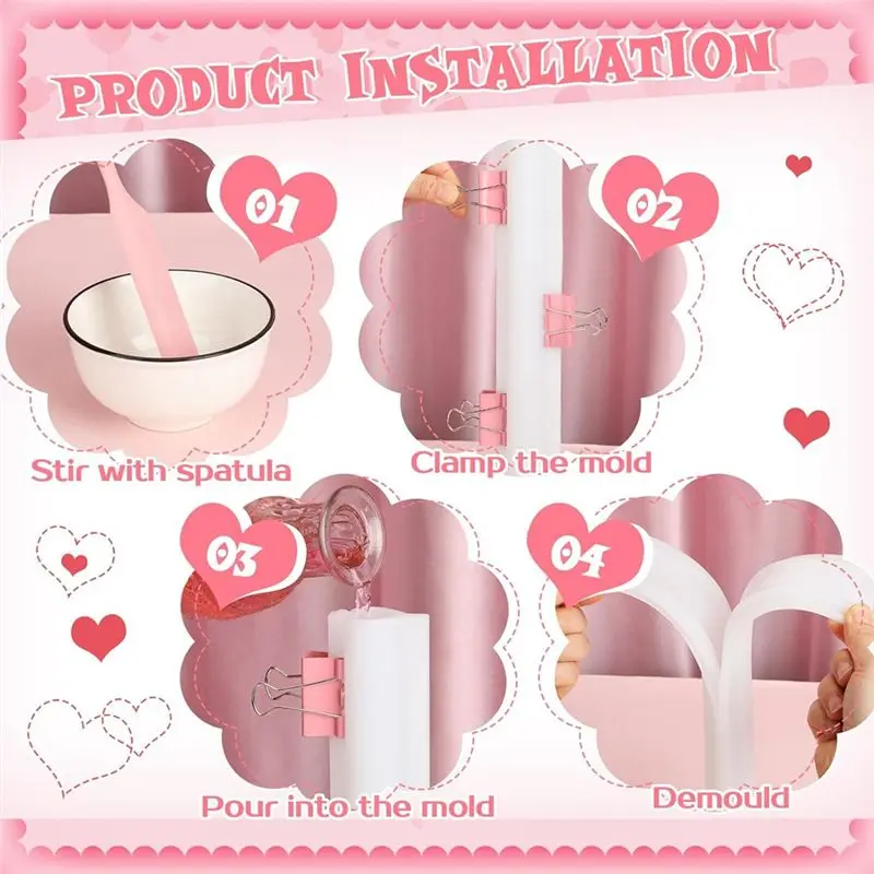 Lightweight 6 PCS Long Tube Silicone Mold Column Chocolate Candy Mold As Shown For Handmade Candle Cake Making